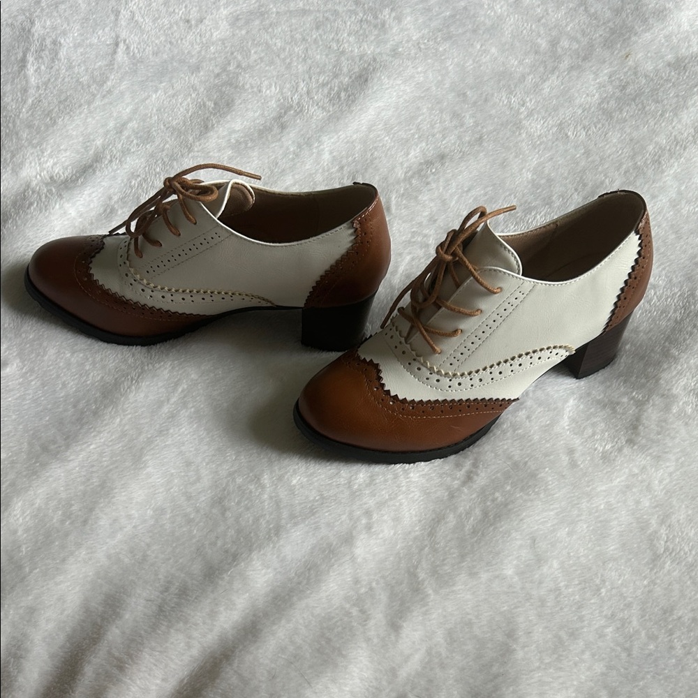 Brown and White Heels - Picture 3 of 4